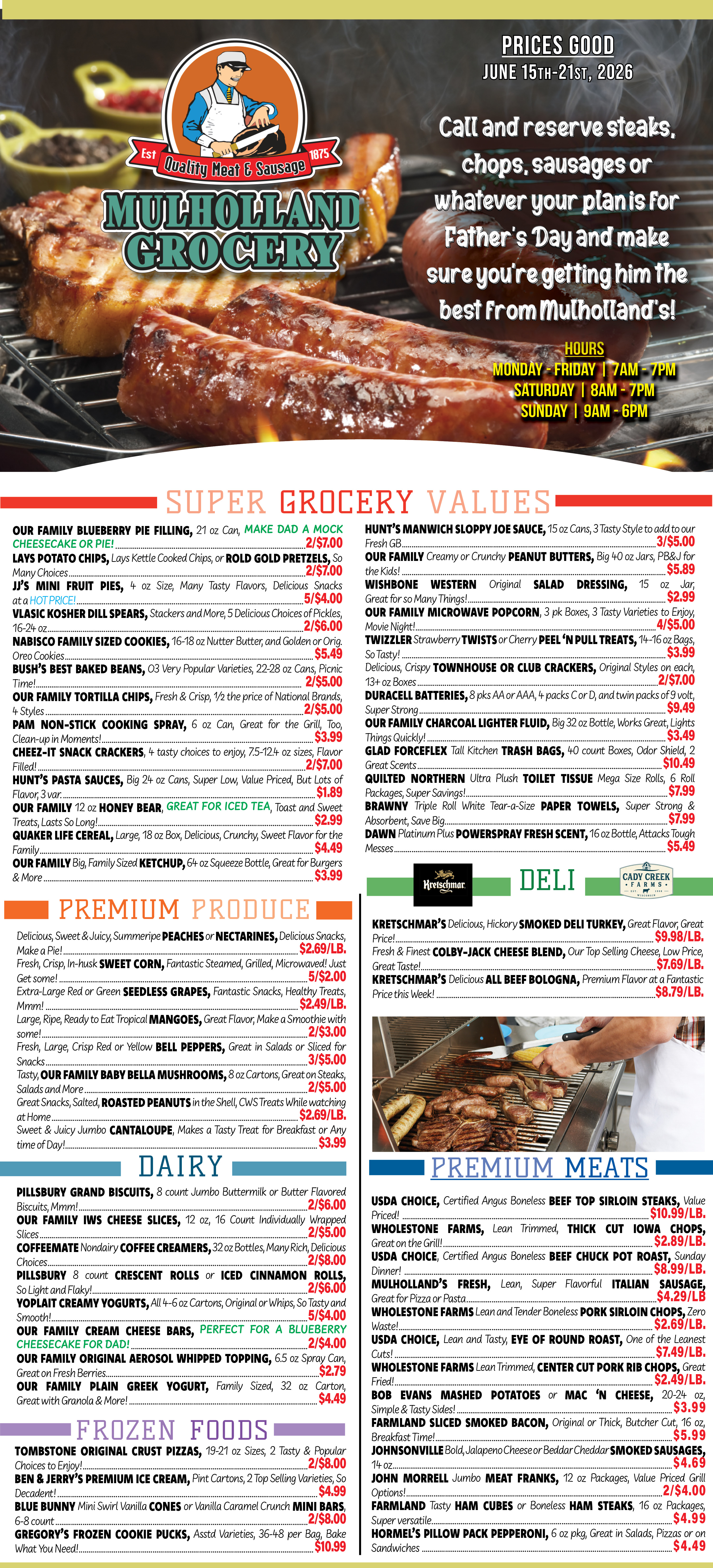 Mulholland Grocery weekly specials flyer